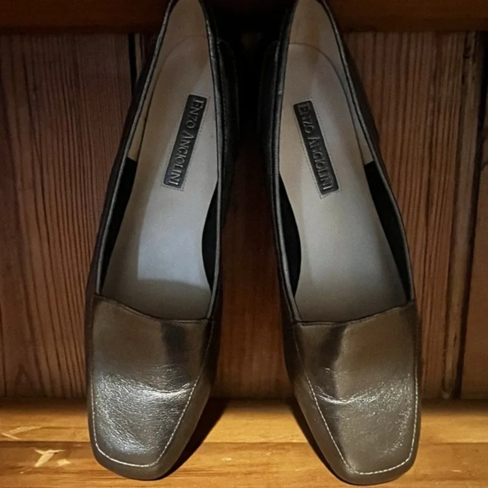 Enzo Angiolini Liberty Bronze Leather Flat Loafers Shoes Slip On Casual Size 8M